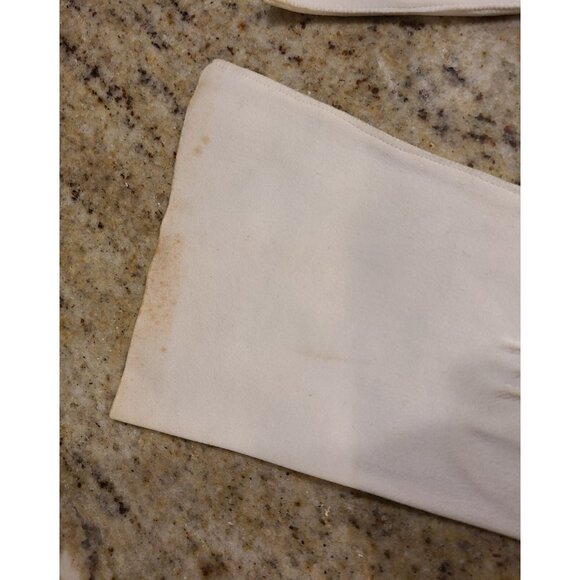 Vintage Womens Size M/L Off White Cotton Formal 11.5" Long Gloves Millan *stains - Picture 5 of 16